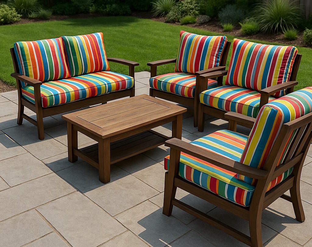 Изготовление и пошив ярких уличных сидушек Изготовление и пошив ярких уличных сидушек